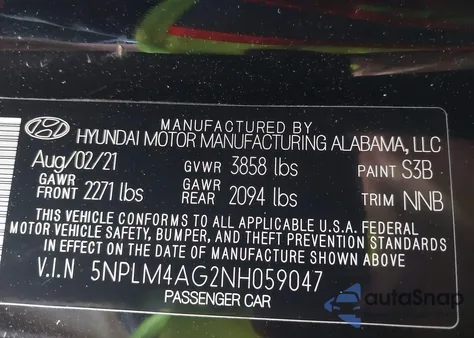 2022 Hyundai Elantra Sel from USA, damaged, VIN 5NPLM4AG2NH059047